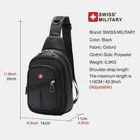 SWISS hommes sacs de poitrine loisirs de plein air sac à bandoulière étanche grand espace sac de poitrine hommes pratique sac à bandoulière Durable 2