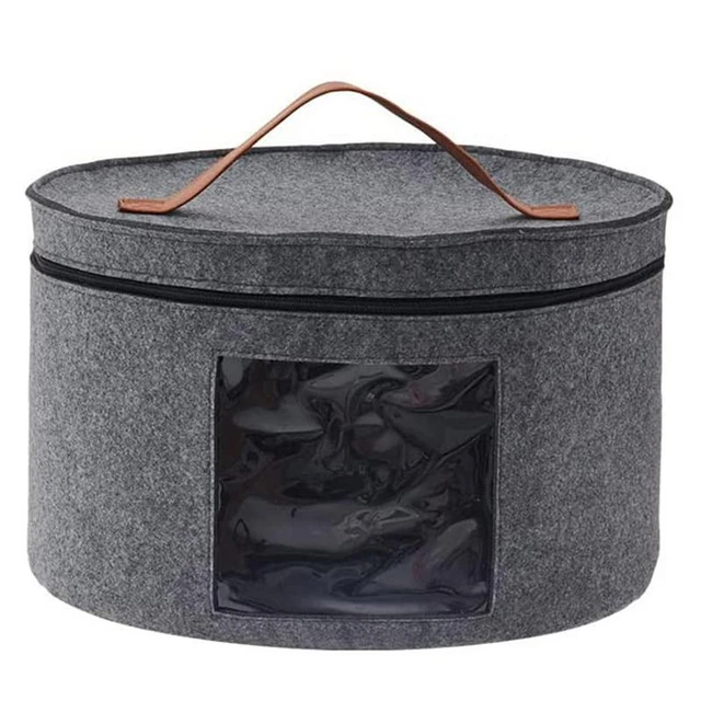 Felt Hat Box Organizer Round Travel Hat Boxes Hat Boxes With Bucket Dirty  Clothes Lid Storage Sundries Dustproof U8F5 - AliExpress