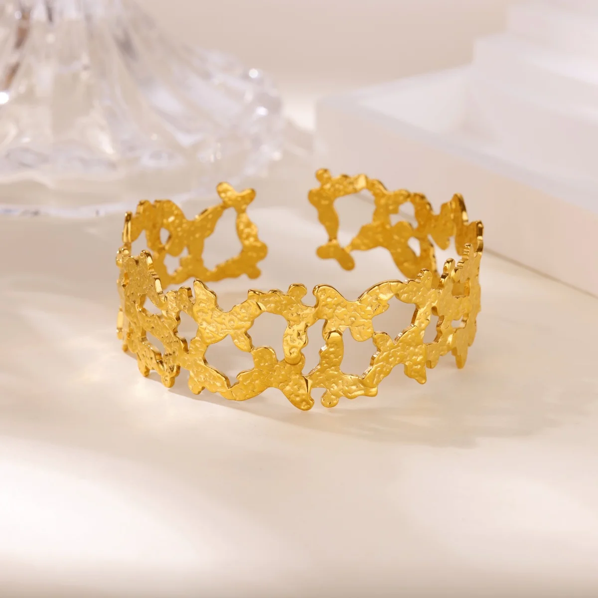 Multiple Butterfly Bracelets Gold Geometric Bangle