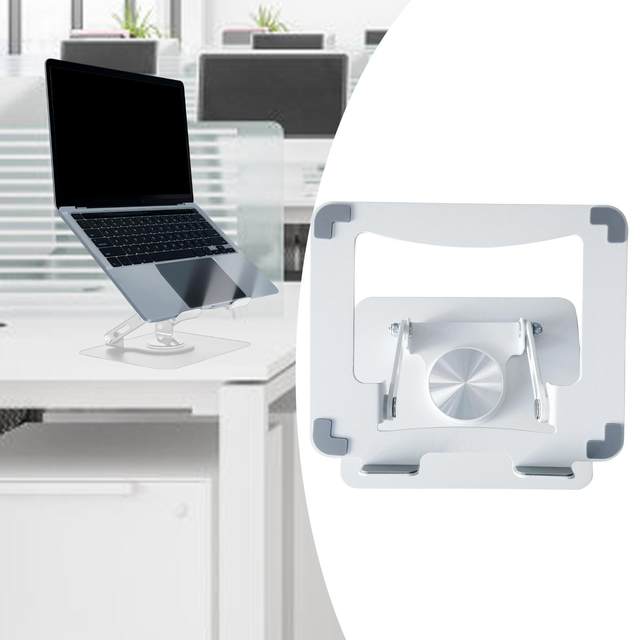 Folding Laptop Stand Laptop Holder Adjustable Height Book Stand for Reading Bracket Sturdy Swivel Stand Portable Notebook Stand