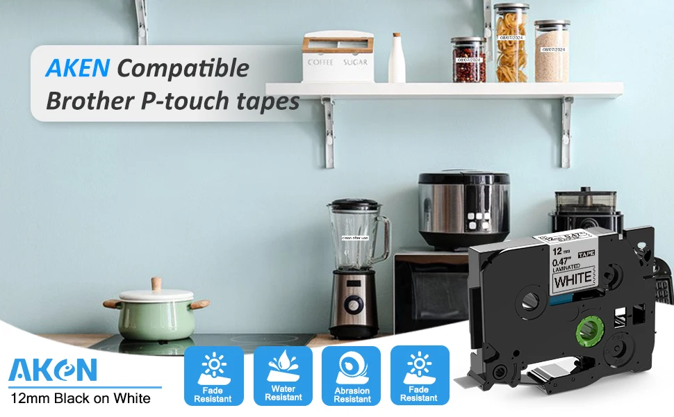 Description Picture 2 of itemTZE 231 Compatible 12mm Label Tape for Brother Ptouch Tze-231 Ribbons Labeling Maker Cassette Tape for PT-H100 PT-H110 Printer