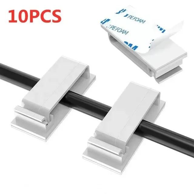 Self-Adhesive Cable Clips Organizer for Home, Office, and Car