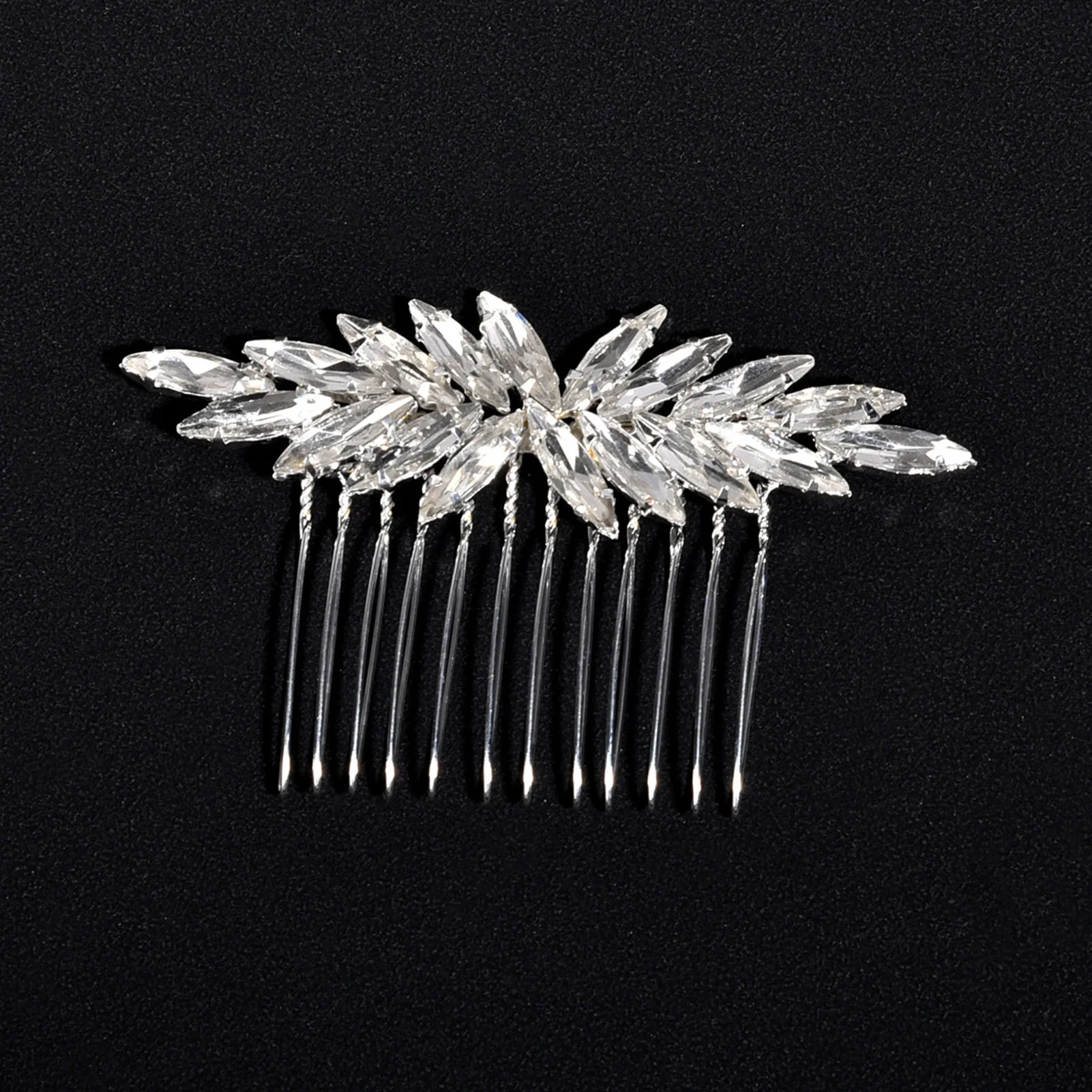 Bridal Hair Jewelry Hair Comb Shiny Rhinestones Stable Smooth Headwear for Festival Wedding Party Head Decor