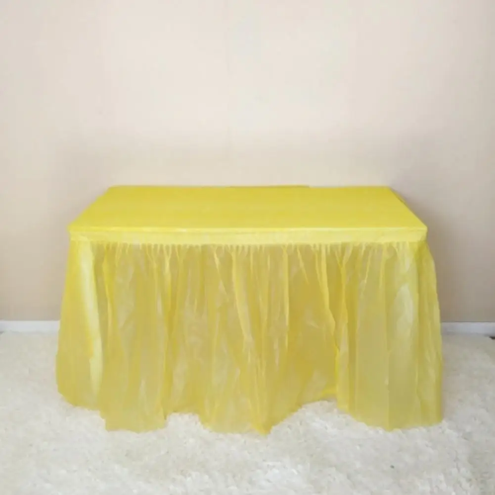Waterproof Desk Dress Cover Ruffle Dining Table Skirt Wedding Party Banquet Table Decor Tableskirt Desk Cover Party Supplies