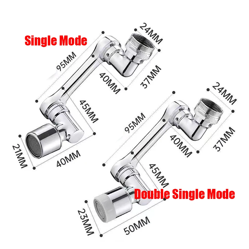 Faucet Extender 1080° Swivel Water Tap Nozzle Faucet Sprayer Universal Bathroom Mixer Aerator 2 Spray Modes Kitchen Sink Faucet 6
