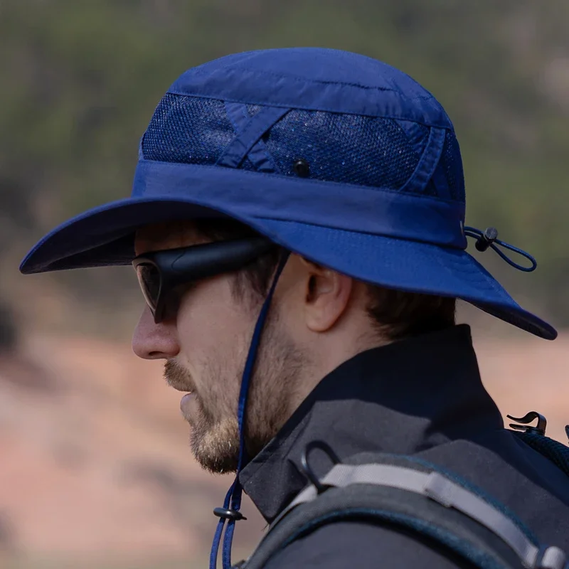 Xinbaoguan 100% Nylon 9245 Spring/Summer Big Eaves Breathable Sunshade Fisherman Hat Men's Sunscreen Sun Hat Fishing Hat