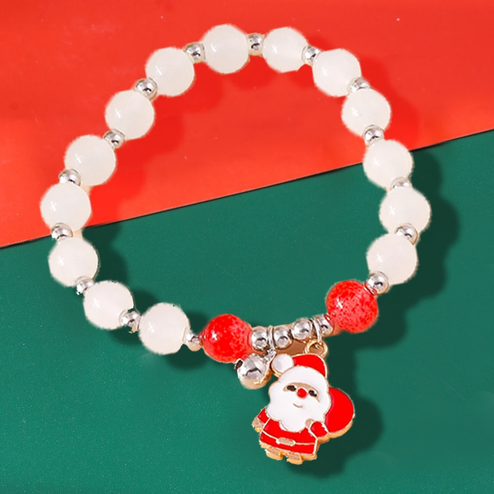 Aihua Neue Weihnachten Armbänder für Frauen Mädchen Perle Perlen Santa Claus Deer Glocke Weihnachtsbaum Armband Charme Armreif Schmuck Geschenk – Detail 19
