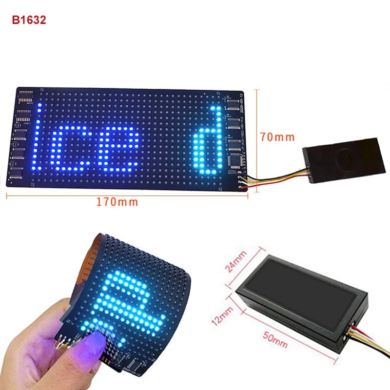 Mini Flexible Led Display Strip Full Color Light UP Ticker Soft Screen  Digital Message Moving Mini Flexible LED Display Board