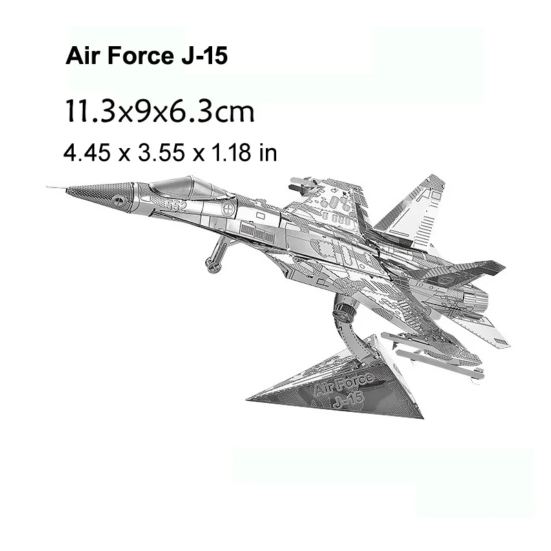 

3D Metal Puzzle Air Force J15 Fighter model KITS Assemble Jigsaw Puzzle Gift Toys For Children