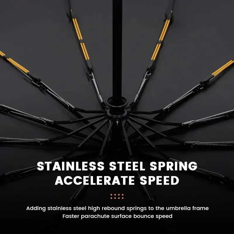 Black Umbrella Fully Automatic UV Resistant