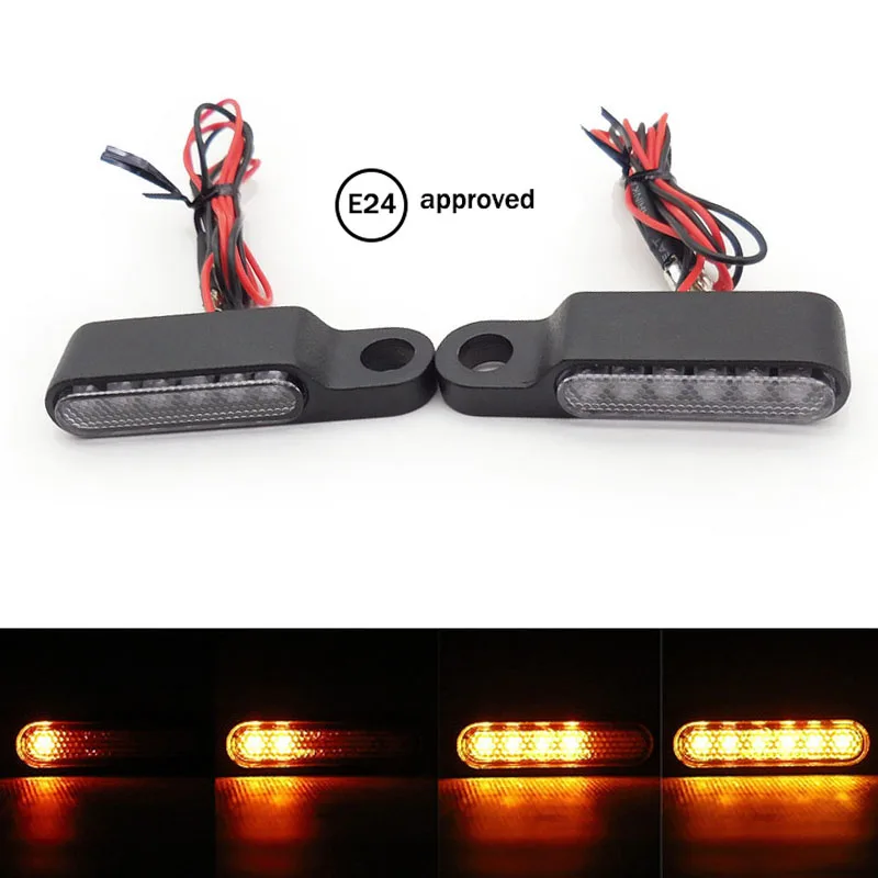 

E MARK Motorbike Scooter Motorcycle mini Water Flowing Indicators LED Amber Lamp Blinker Sequential Turn Signal Light