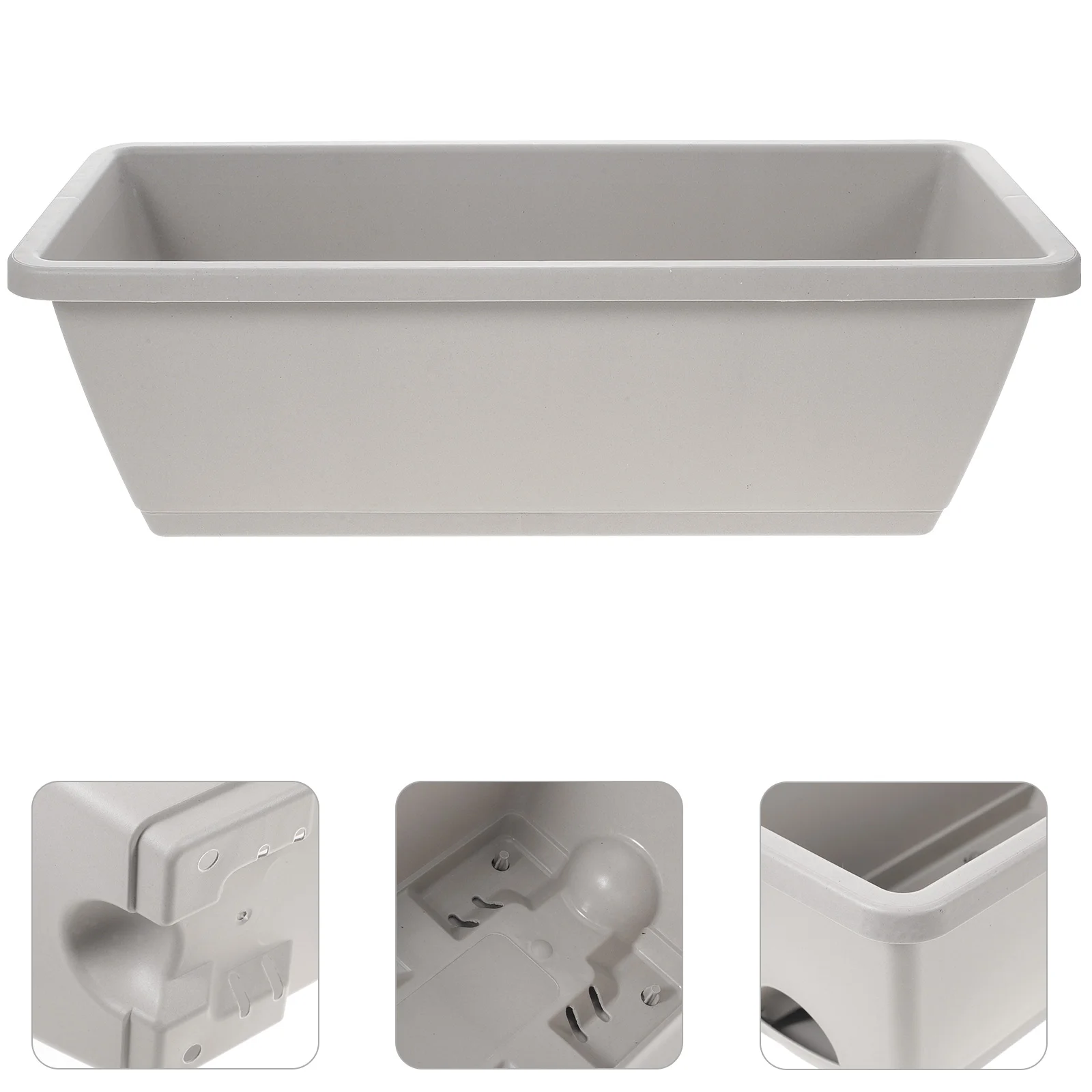

Rectangular Flower Pot Window Flower Box Planter Eco-Friendly Plant Vegetable with Tray drain hole Shatterproof Garden Supplies