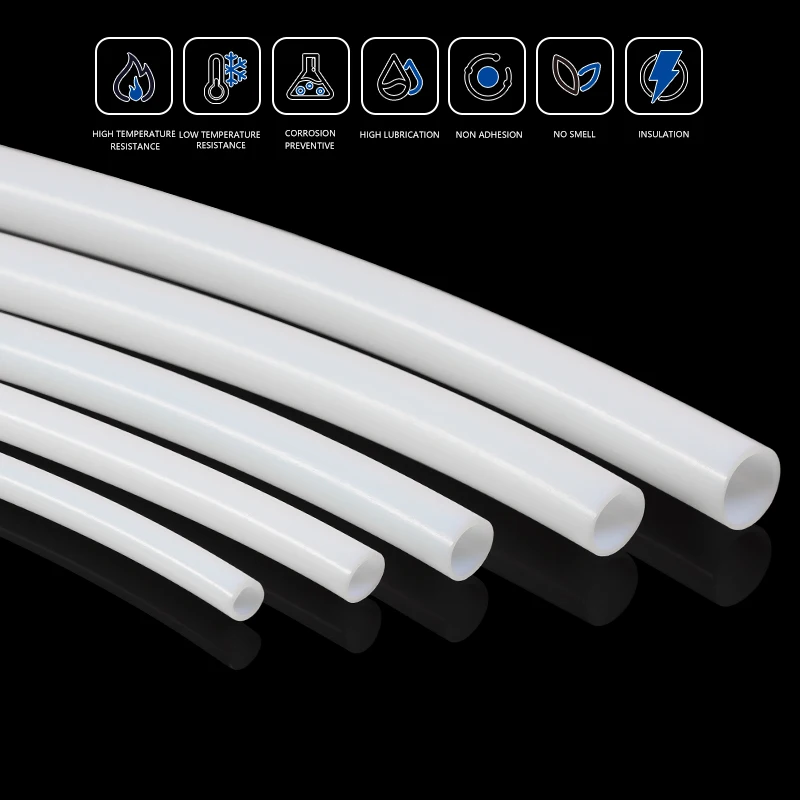 Premium PTFE Tube in Milk White - Assorted Diameters for Advanced 3D Printing Applications