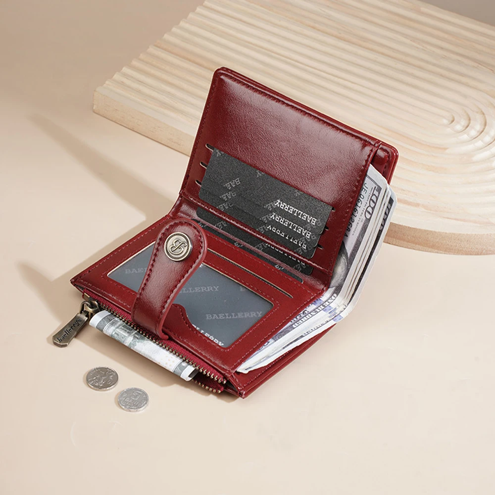 Fashionable Women's Short Wallet with Hollow Pattern, Multiple Card Slots and Coin Pocket, Daily Portable Compact Coin Purse