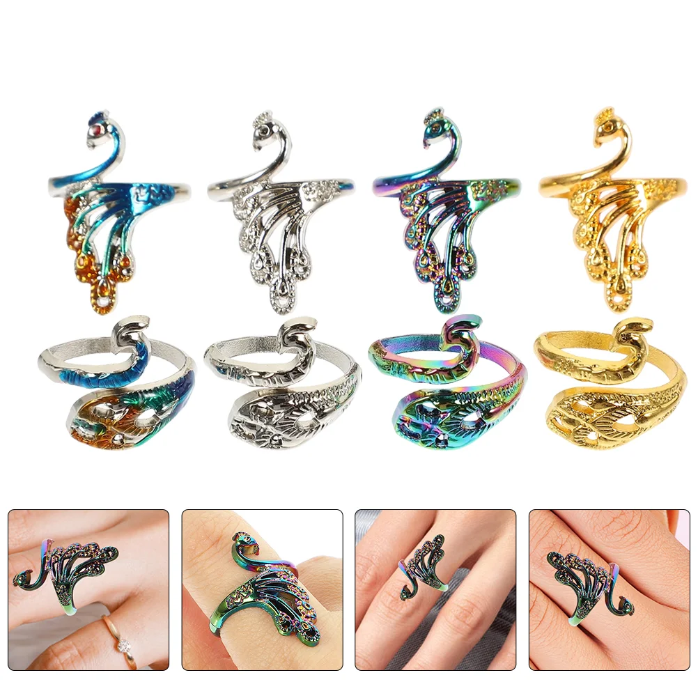 

16 Pcs Household Winder The Gift Crochet Gifts for Lovers Alloy Bohemian Finger Ring