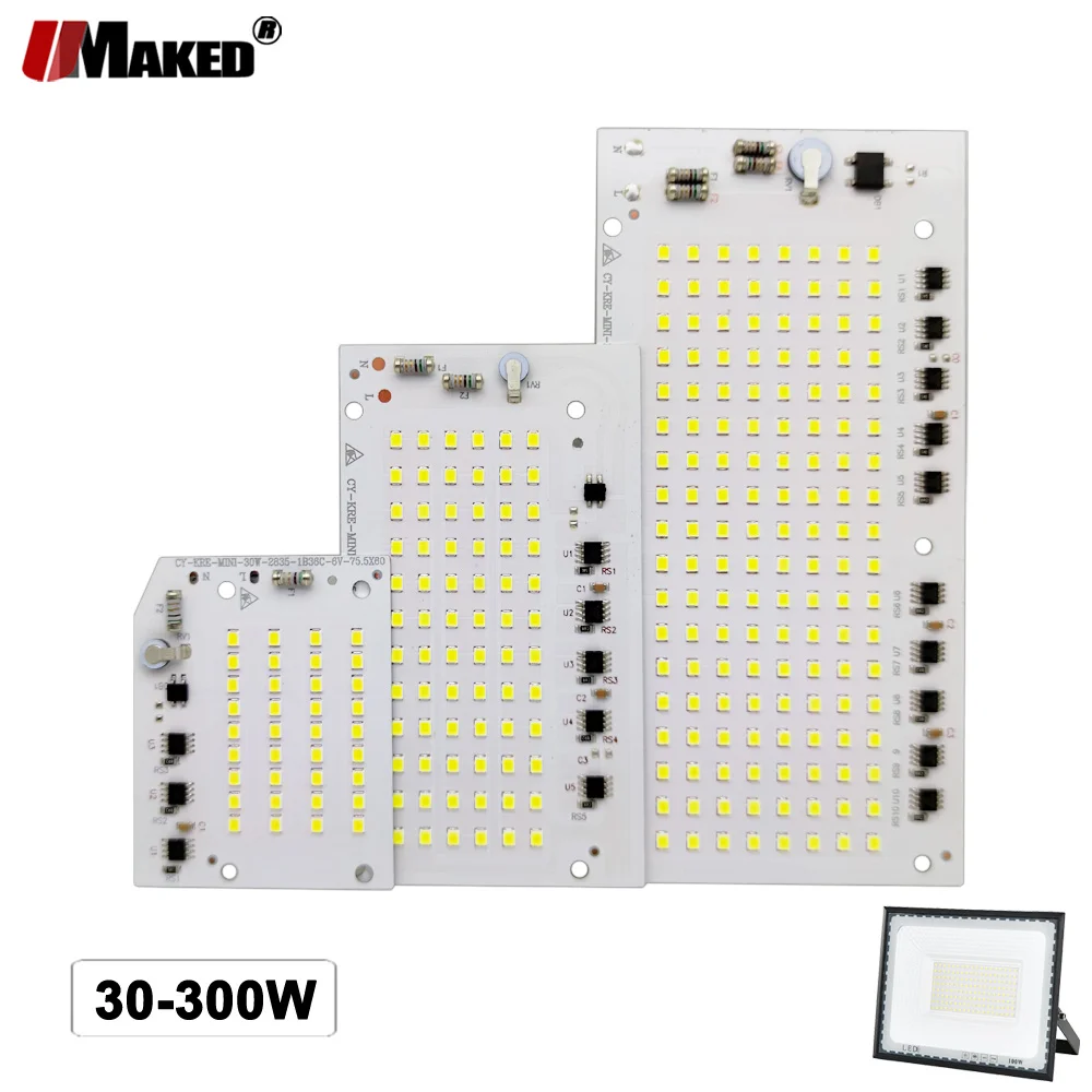 

Floodlight Repair LED PCB Plate 30W 50W 100W 150W 200W 300W AC220V SMD2835 Light Source Panel For Outdoor Lamp Replace DIY Kits