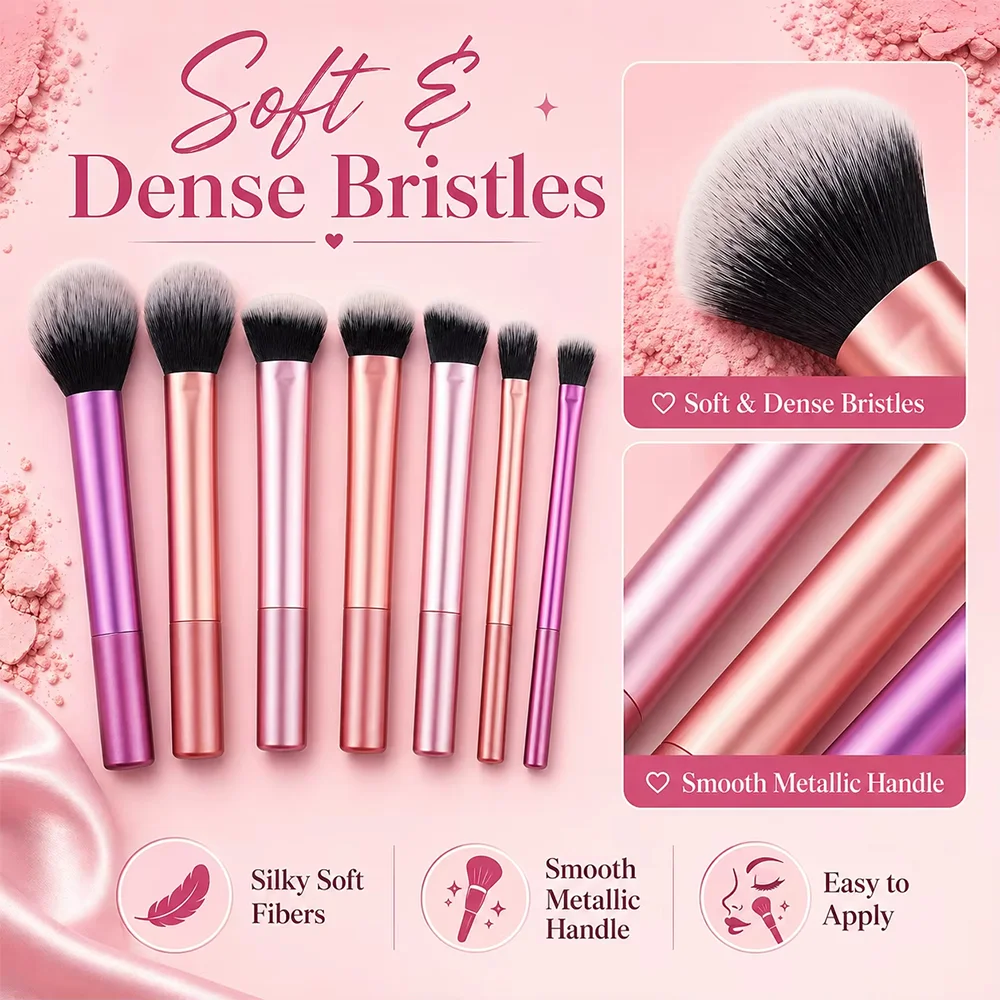 Premium Makeup Brush Set - Soft Synthetic Bristles