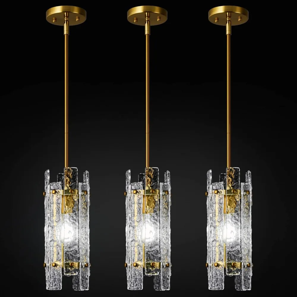 

Modern Crystal Chandelier, Mini Glass Chandelier, Kitchen, Bedroom, Living Room, Dining Hallway Adjustable Chandelier (Set of 3)