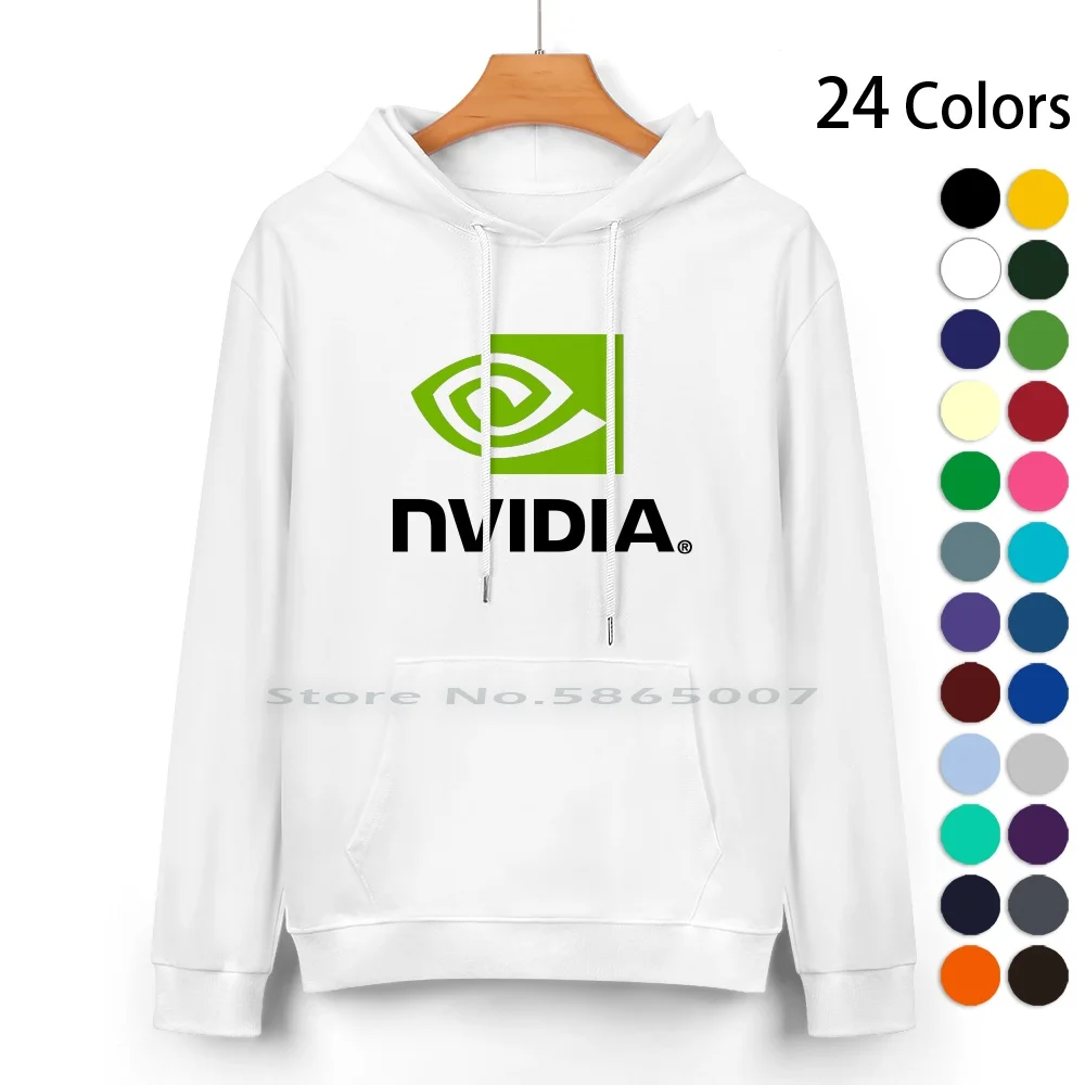Felpa Con Cappuccio In Puro Cotone Nvidia 24 Colori Us Tech Alibaba Sea Shopee Google Ant Tencent Baidu Nio Xpeng Square Paypal Nvidia