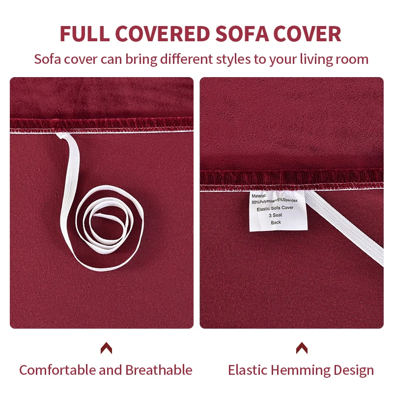 Warm Velvet Sofa Cover All-Inclusive High Elastic L-Shaped Sofa Cushion Cover Winter Furniture Protective Covers For Living Room 3