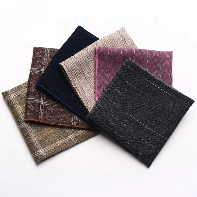 

Men's Suit Pocket Towel Striped Vintage Fashion Gentleman's Wool-blend Handkerchief Square Scarf