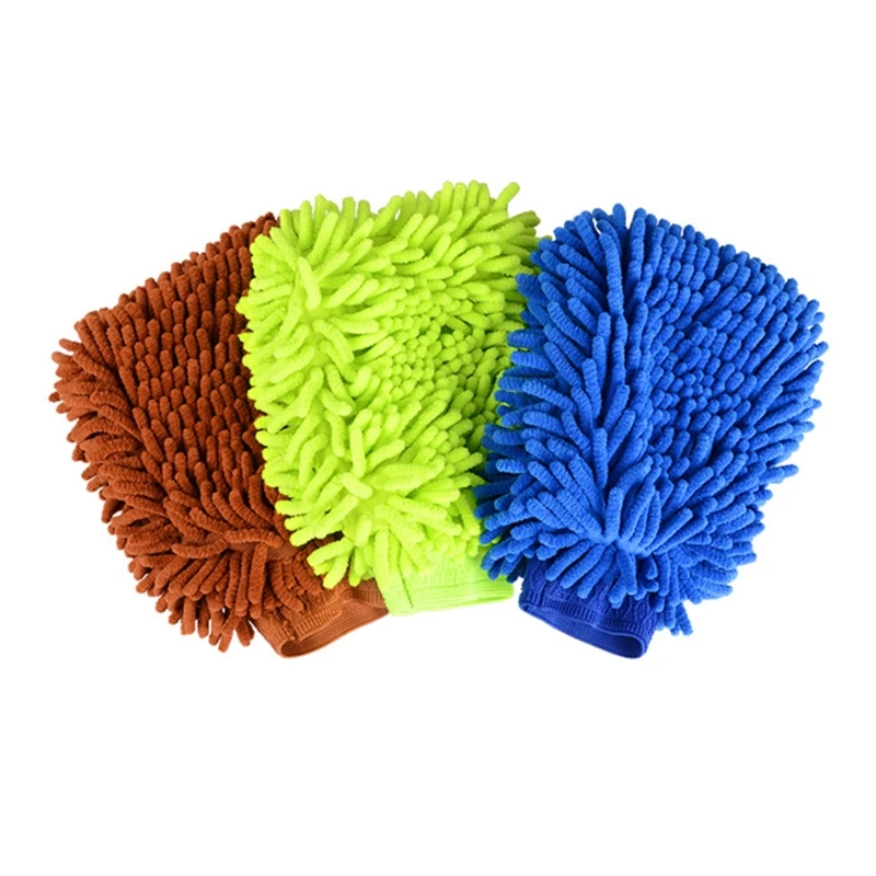 Car Wash Glove Chenille Coral Soft Microfiber Clean Towel Cloth Mitt Lint Wax Detailing Auto Cleaning Tools Drop shipping