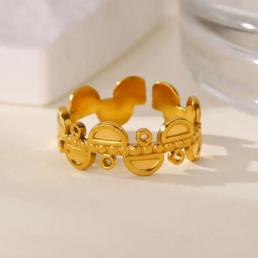 Fashion Mushroom Rings For Women Gold Color Stainless Steel