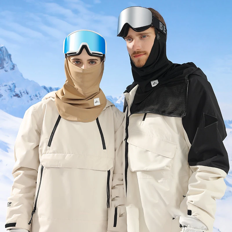 Winter Ski Mask Women Outdoor Sports Mountaineering Snowboarding Ski Bibs Men Warm Thick Plush Windproof Cold Proof Riding Mask