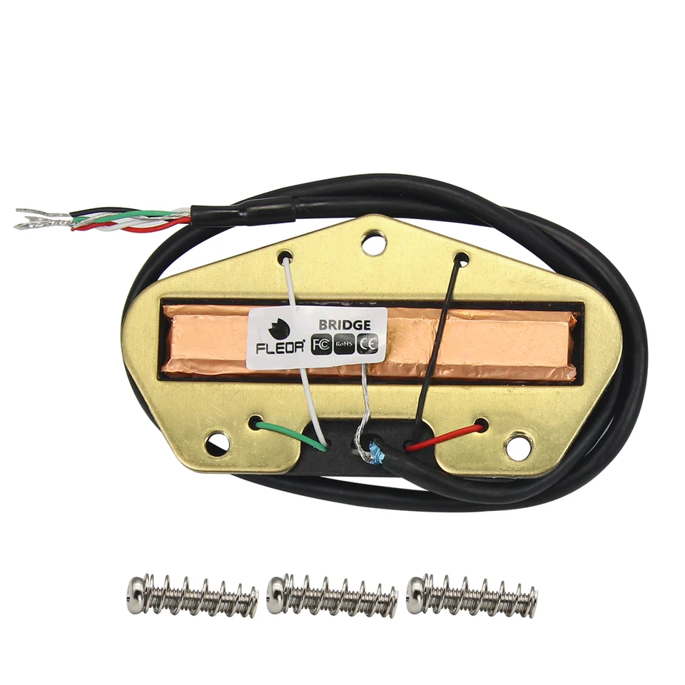 Pickup Humbucker Chitarra FLEOR Alnico 5 - Set Collo E Ponte, Colore Crema E Nero - Foto 2