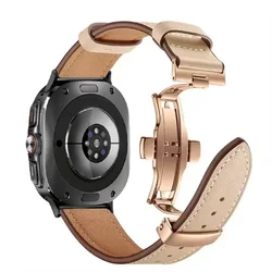 Premium Leather Strap with High - End Butterfly Buckle - Galaxy Watch Ultra (Color 14)