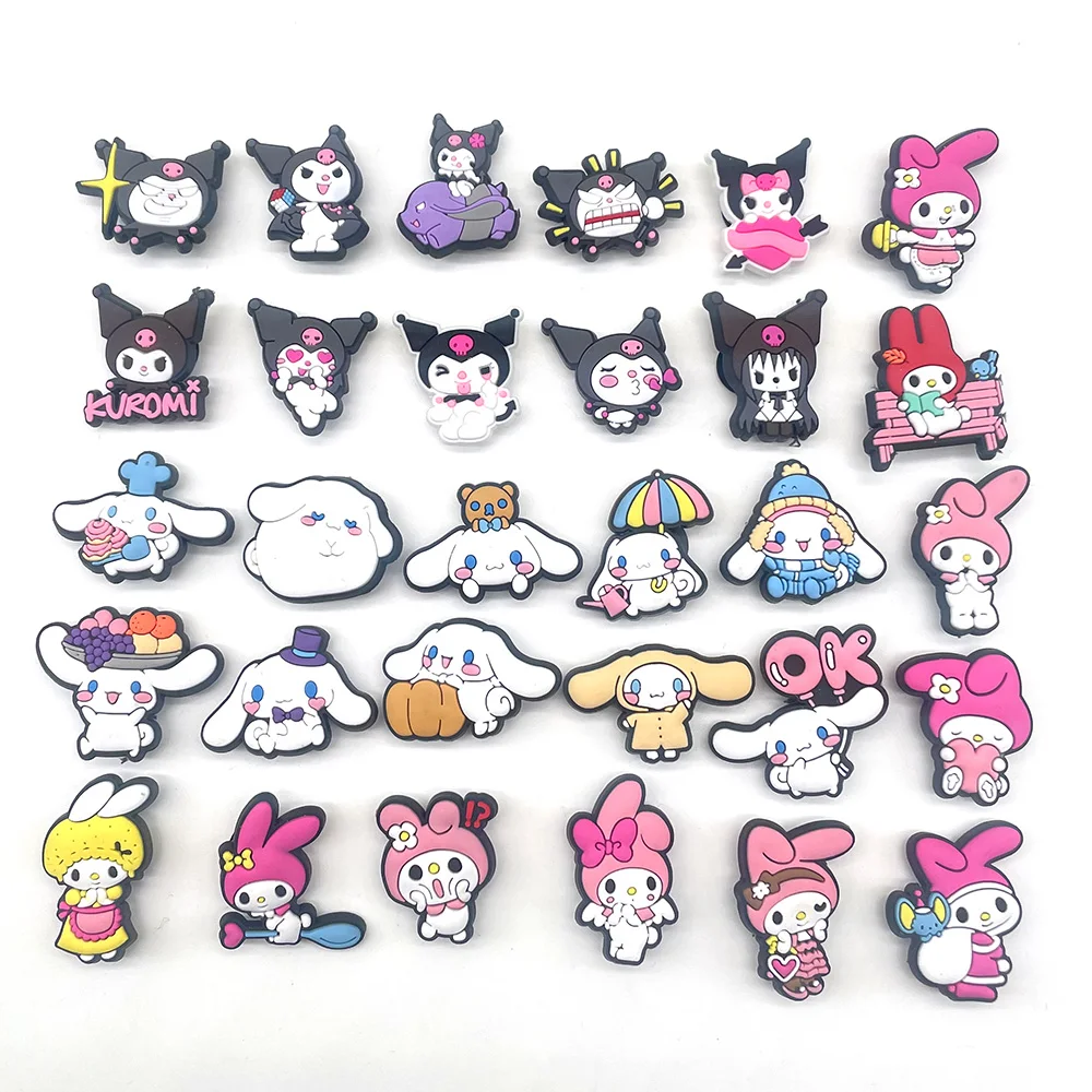 Shoe Charms 30kinds of Aoger Sanrio Shoe Charms for Clogs Sandals Decoration Shoe Accessories Charms shoe charms