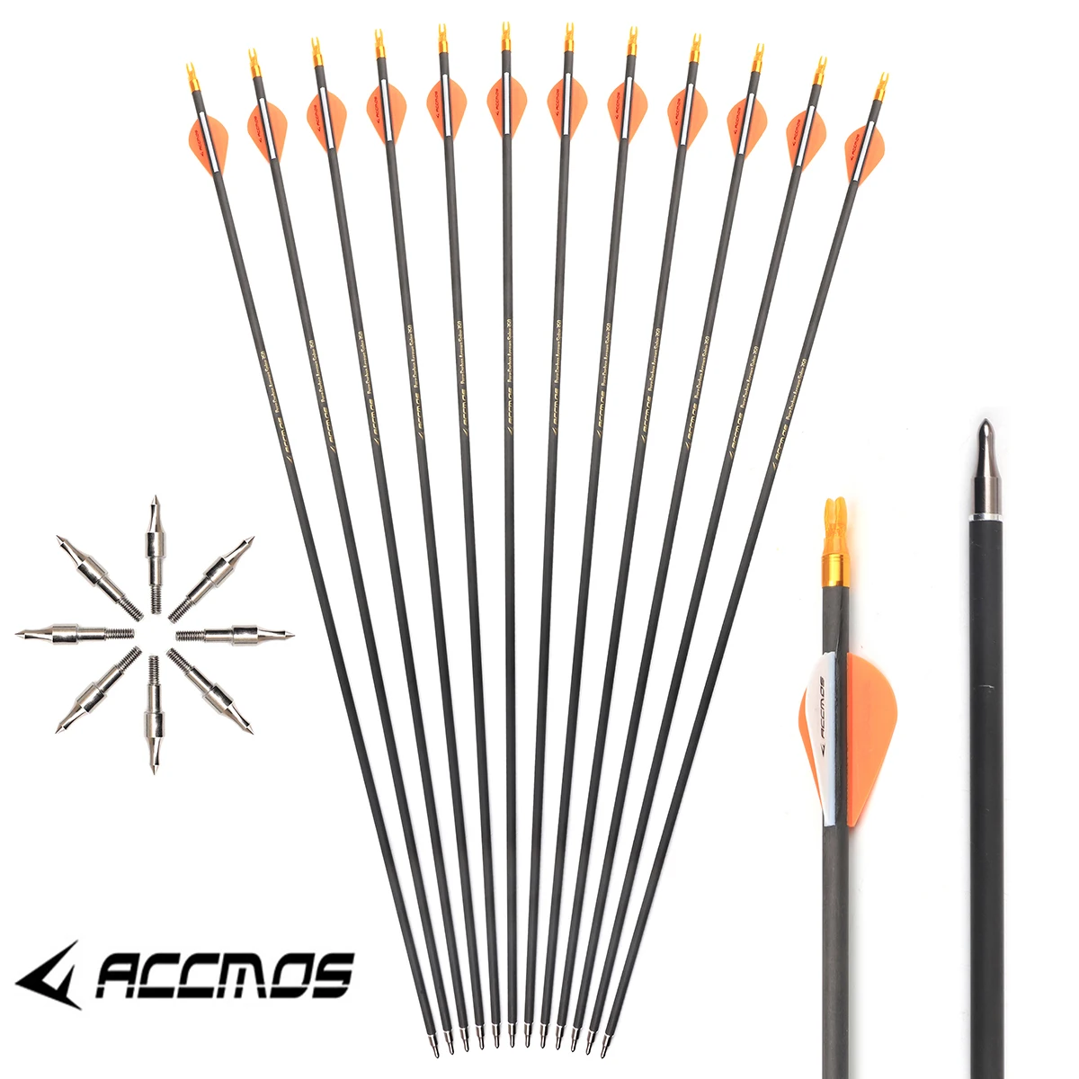 Archery Arrows Archery Arrowhead 12pc 28 30inch ID 6.2mm Pure Carbon Arrow Removable Arrowhead