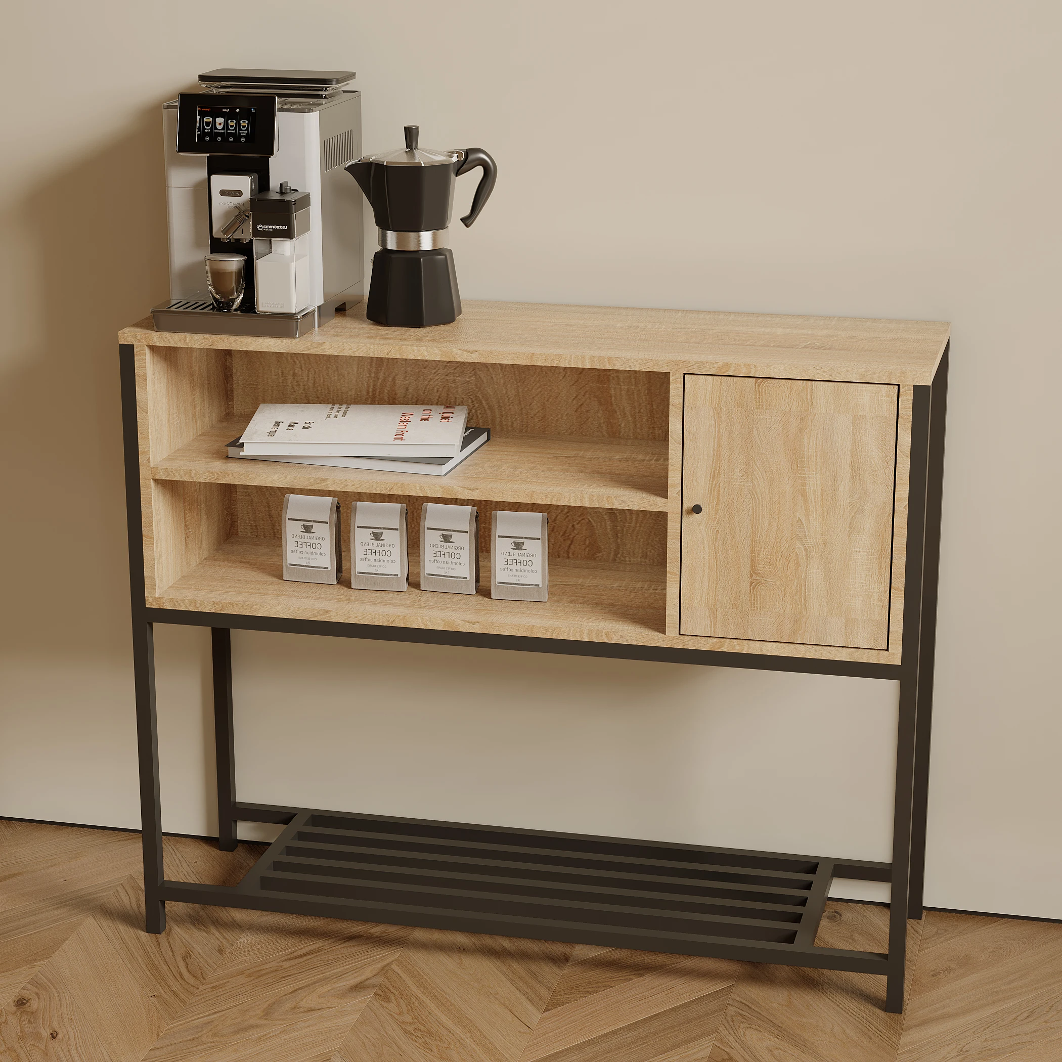 AnneFish خزانة ركن القهوة 3 طبقات المطبخ طاولة ركن...