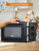 CHEF 0.6 Cubic Foot Microwave with 6 Power Levels, Small Microwave with Grip Handle, 600W Countertop Microwave with 3 5