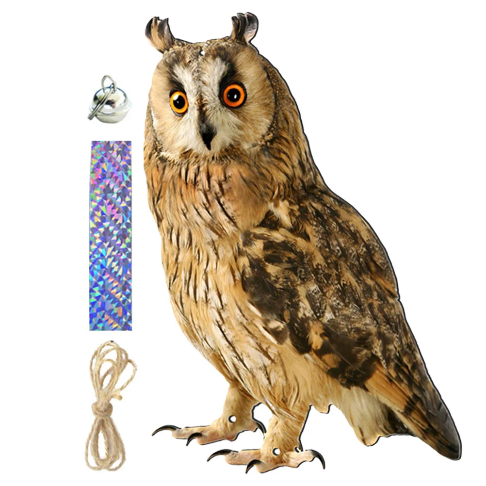 

Pastoral Orchard Yard Decoration Owl Bird Repelling Bell Pendant DIY Ornament Scare The Birds Deterrent Pp Lawn Ornaments