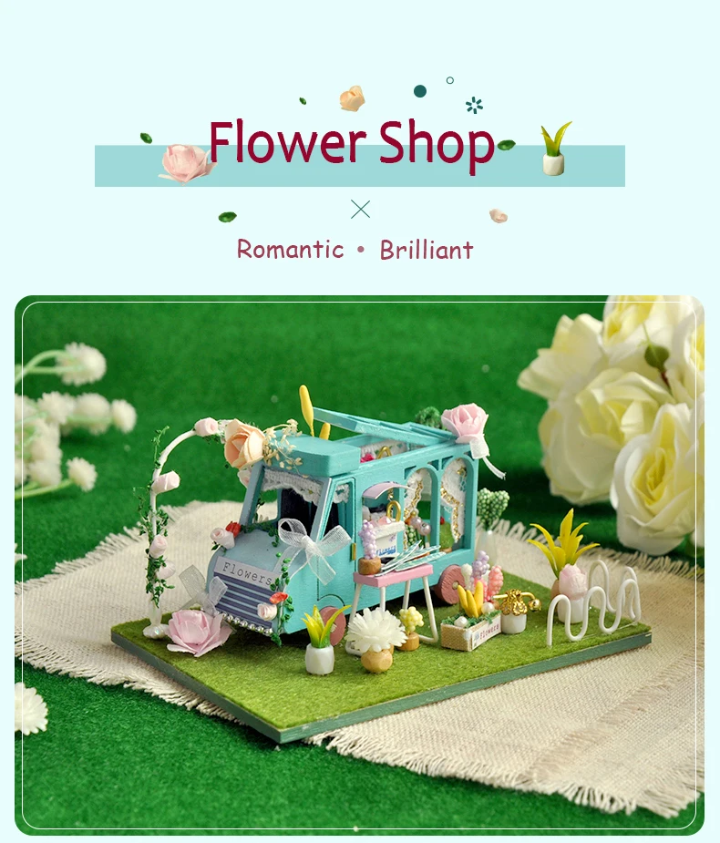 Cutebee-Super Mini Wooden Doll House, Sakura Garden,