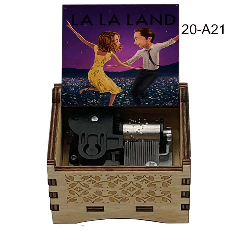 Couple Lucky Mascot La La Land Wooden Music Box Automatic Knob Movement Gifts for Lovers Bedroom Study Decorative Ornaments