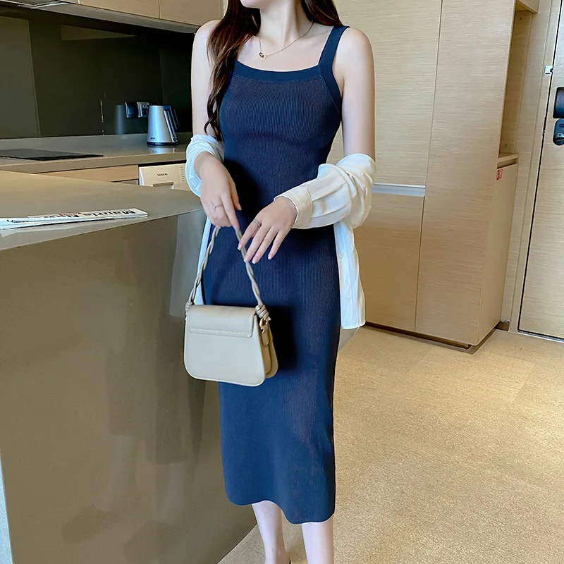 

Women's Summer New Style Knee Length Vest Long Skirt Slim and Stylish