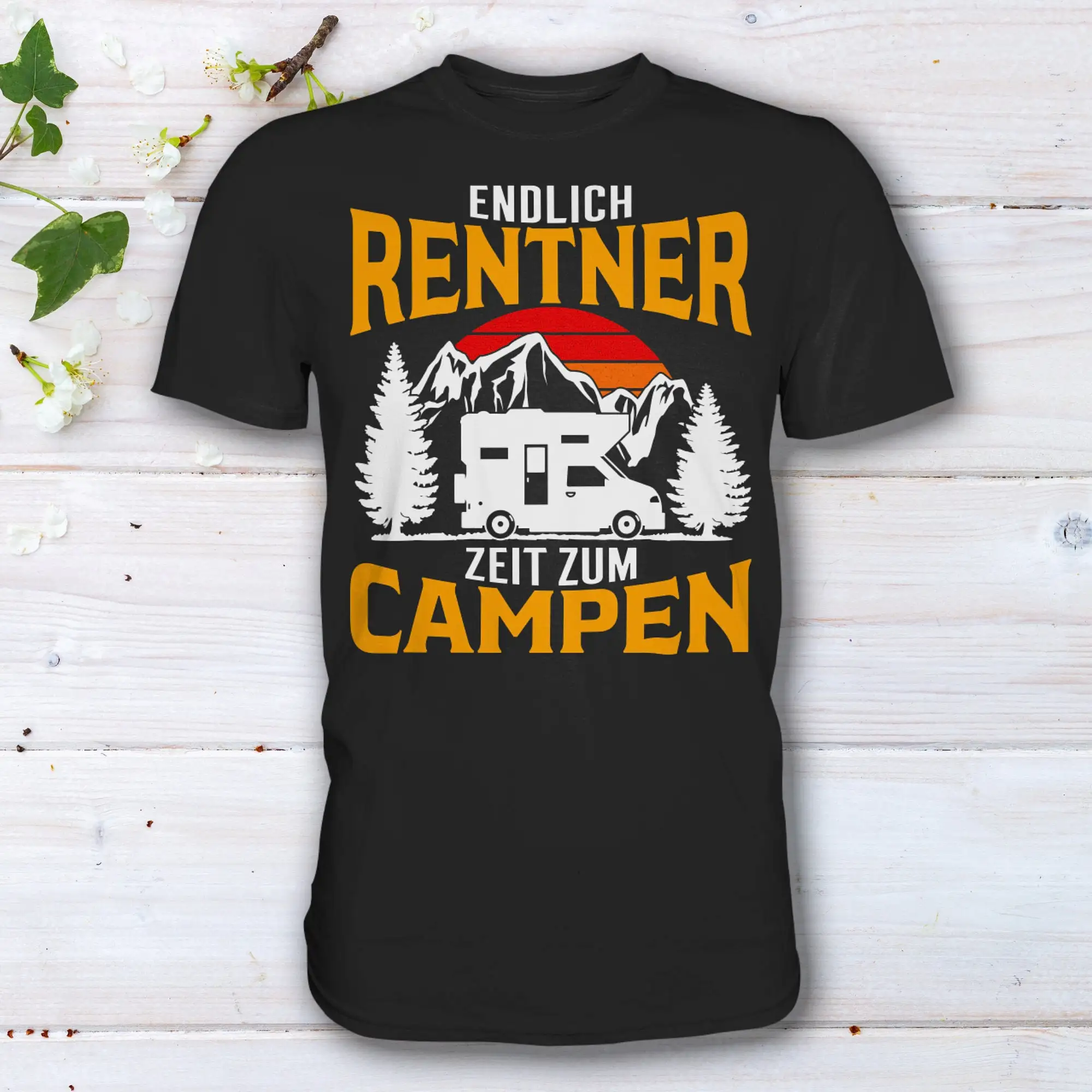 Rentner Geschenk Ruhestand Camping Wohnmobil Rente T Shirt Maniche Lunghe O Corte