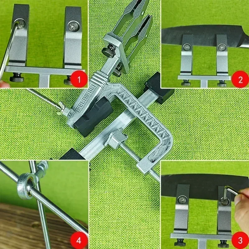 Knife Sharpener Kitchen Knife Sharpener Knife Sharpening Stone Diamond Sharpening Stone Fixed Knife Sharpener Kitchen Sharpening Stone Aluminum alloy Angle Sharpeners Professional Grinding System Whetstone Woodwork