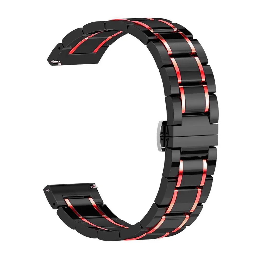 Premium 22mm Ceramic Bracelet - Elegant Metal Link Strap