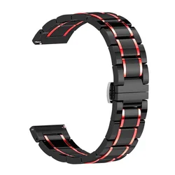 Premium 22mm Ceramic Bracelet - Elegant Metal Link Strap for Xiaomi Watch S1 Pro (Black red)