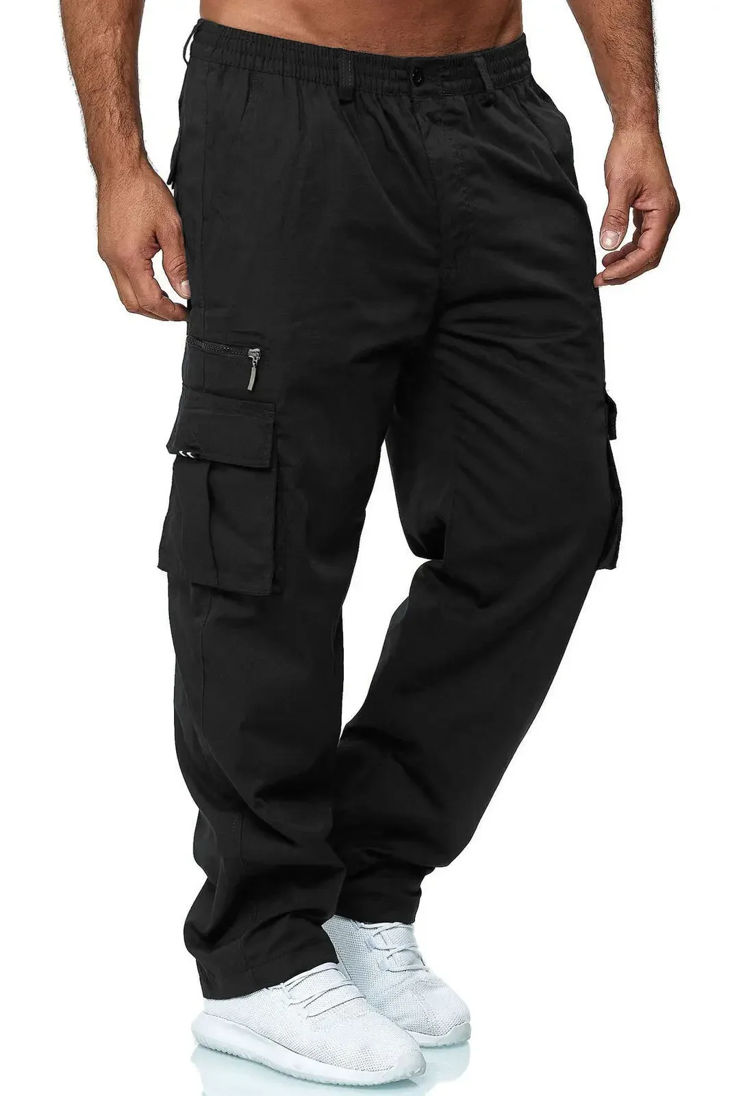 Work Pants Men's Casual Multi Pocket Workwear Pants, Outdoor Loose Straight Leg Long Pants, Men's Fitness Pants Casual Pants casual pants