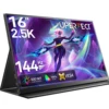 UPERFECT 2K 144Hz Gaming Monitor 16" Portable Display 100%sRGB w/HDMI USB C Screen For PS5 Steam Deck Switch XBOX Laptop PC