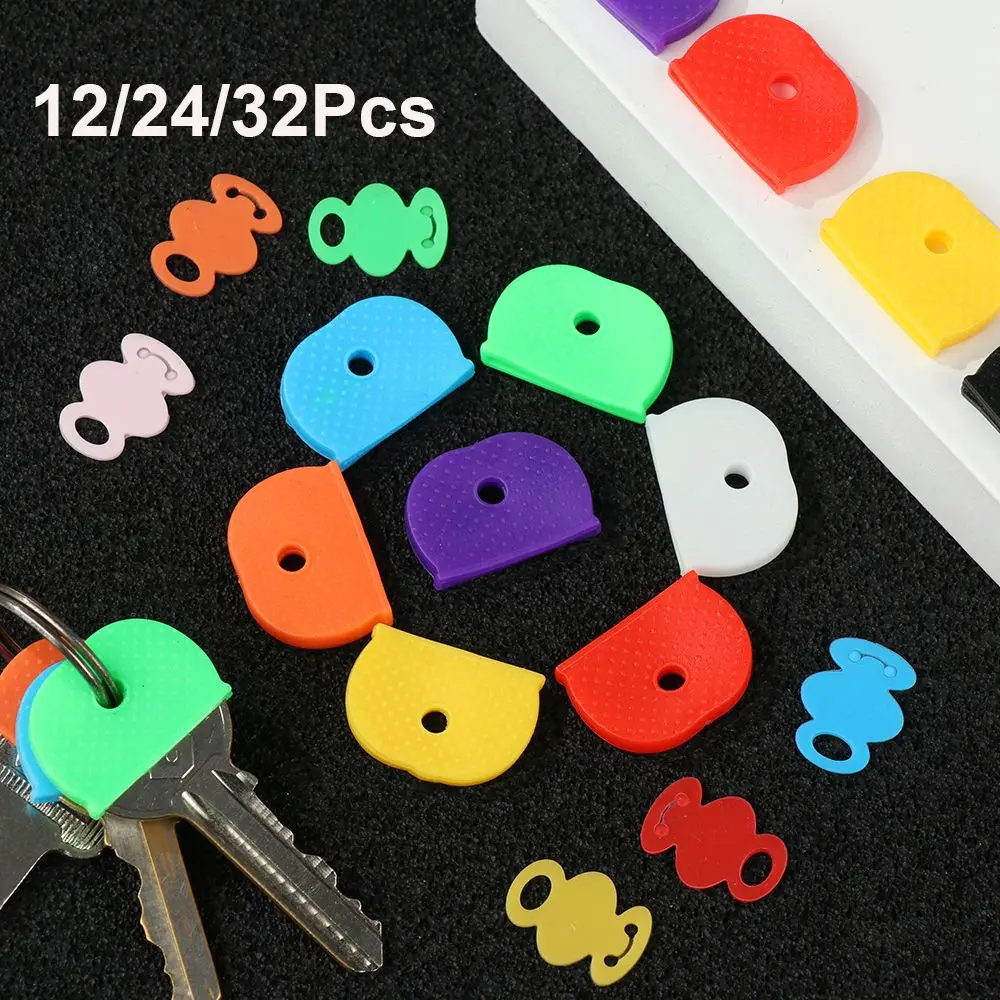 1SetFashionHollowMultiColorRubberSoftKeyLocksKeysCapKey