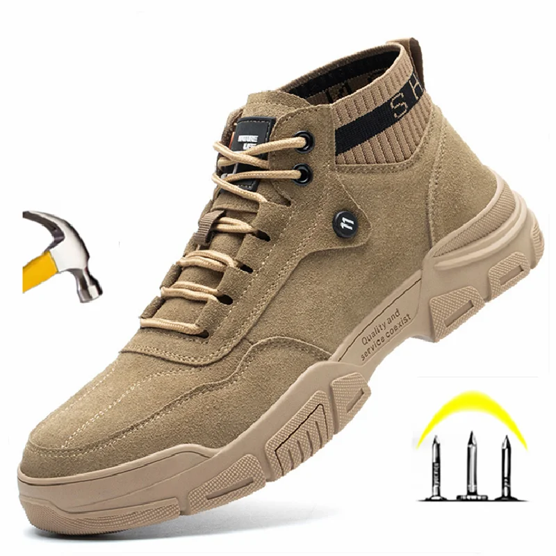 

Unisex Protection Boots Steel Toe Work Safety Shoes Men Puncture Proof Waterproof Non-slip Indestructible Shoes Luxury Sneakers