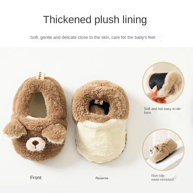 

New Style Winter Thickened Baby Walking Warm Newborns Anti Slip Wear Resistant Shoes Socks Lnfants With Soft Soles Home Gift