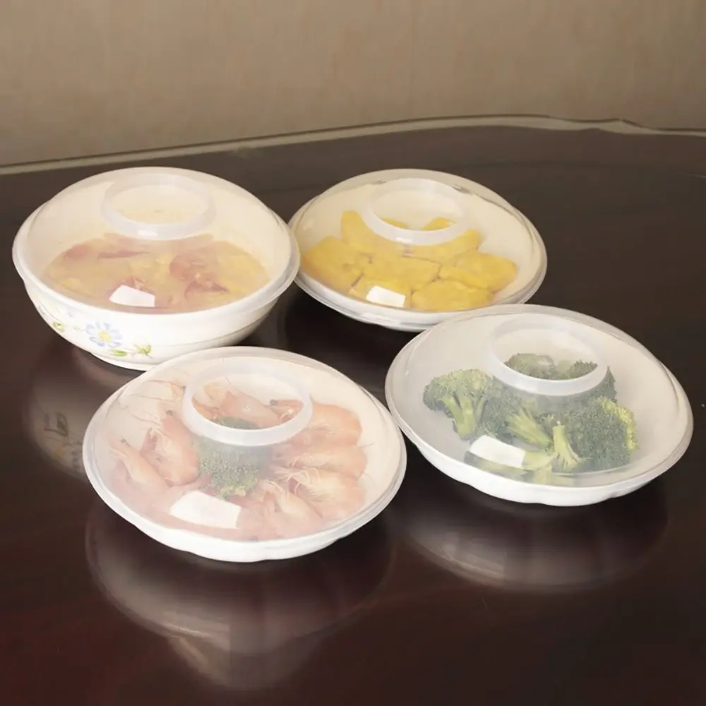 Food Cover 1Pcs High Temperature Resistant Microwave Splatter Cover Holes Heat Preservation Microwave Heating Lid Kitchen Plate