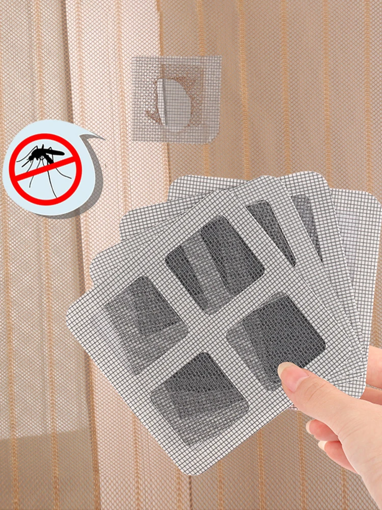 Door Curtain Window Screen Repair Patch 3/6pcs 10cm*10cm Baby Safety Screen Patch Stickers Anti Mosquito Net Door Repair window screen repair tape,window screen repair sticker