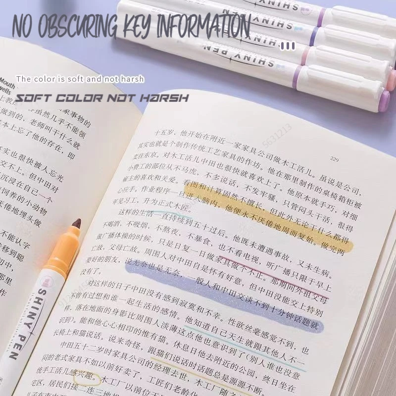 4 Colors Glitter Kawaii Glitter Highlighters Markers for Sparkling  Note-Taking Planner Bible Journaling Japanese Stationery - AliExpress